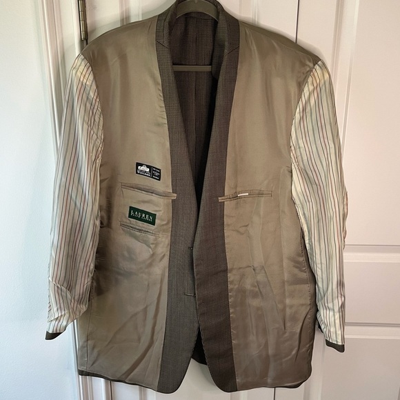 Ralph Lauren Wool Men's Blazer Sport Coat Casual Jacket Size 45L 2 Button‎ Brown - Picture 8 of 11